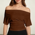 thumbnail image 2 of RUTAYY Women's T-Shirt Solid Color Summer Asymmetrical Waistband Short Sleeve Tee Shirts Warm Weather Breathable Fashion Beach Tees, 2 of 4