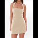 thumbnail image 4 of Vestido Corto Ajustado con Cuello Halter, Espalda Descubierta y Fruncido para Mujer, para Fiestas de y Clubes Nocturnos. Albaricoque XL, 4 of 10