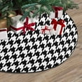 thumbnail image 3 of FMSHPON Houndstooth Black Xmas Christmas Tree Skirt Stand Mat for Holiday Party Decoration Indoor Outdoor 36 inches, 3 of 3