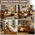 thumbnail image 5 of Ovios 114" Cloud Sectional Sofa, L-Shaped Deep Seat Modular Boneless Couch, No Assembly Required,Brown(Faux Leather), 5 of 11