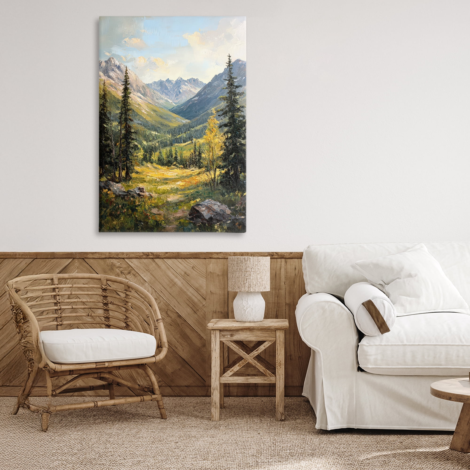 Stupell Industries Mountain Refuge in Golden Valley Canvas Wall Art, design by Petal Prints Design
