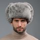 thumbnail image 3 of Gorro de piel de conejo de imitación Lei Feng para hombre, gorro de piel de invierno del noreste para personas de mediana edad y mayores, cálido, para exteriores, con protector de orejas grueso,, 3 of 5