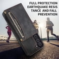 thumbnail image 3 of Design for Samsung Galaxy S22 5G Wallet Case with Tempered Glass Screen Protector PU Leather Credit Card Holder Slot Phone Cases Kickstand Shockproof Protective Cover for Men 6.1 inch Black, 3 of 6