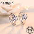 thumbnail image 3 of ATHENA Joyería 925 Pendientes Aro Plata Moissanite Diamante Estrella Original Mujeres M011, 3 of 4