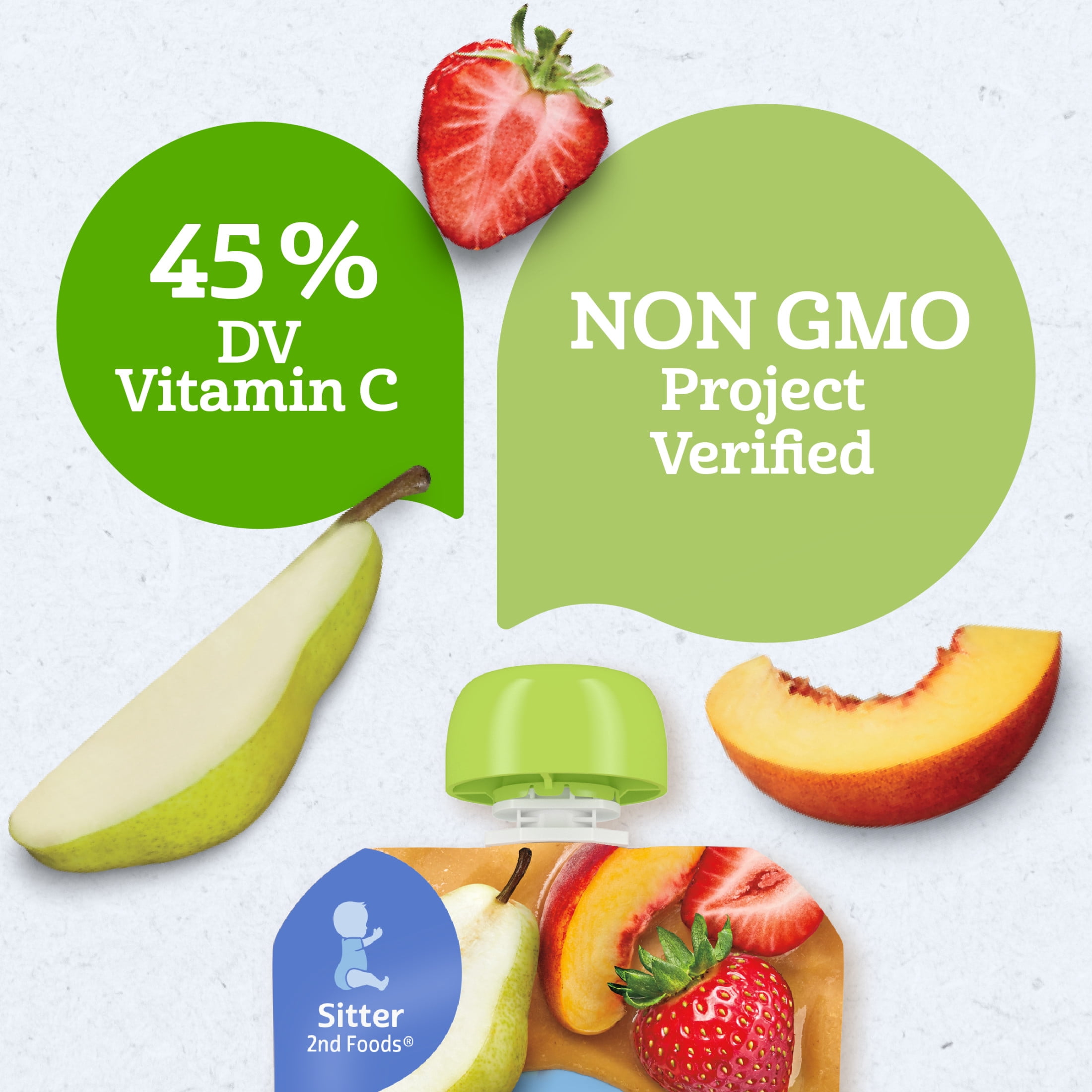 Gerber 2nd Foods Organic Baby Food, Pear Peach Strawberry, 3.5 oz Pouches (12 Pack)