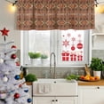 thumbnail image 5 of Brown Southwest Aztec Curtain Valances for Windows, Kitchen Valance Window Treatments Panel 2 Pack, Farmhouse Vintage Geometric Rod Pocket Short Curtains for Bathroom Bedroom 60 x 18 Inch, 5 of 8