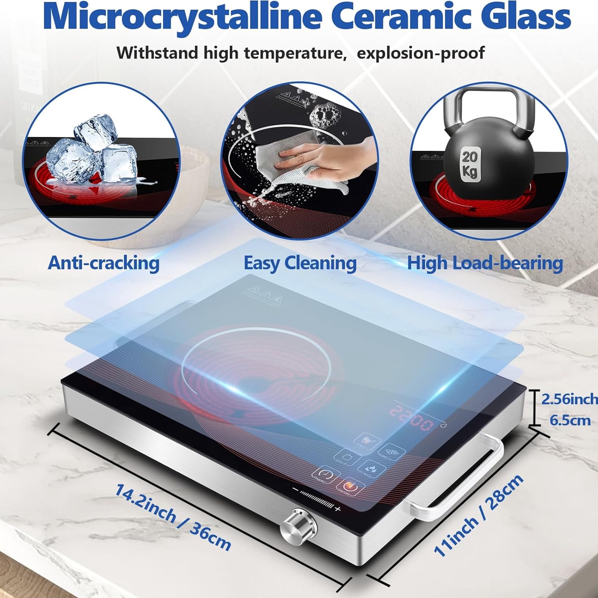 Daretodo 3500W Electric Hot Plate Ceramic Stove Infrared Induction Cooker Home Cooktop Cooking Furnace US 110V