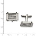 thumbnail image 3 of Stainless Steel Grey Carbon Fiber Inlay Cufflinks Cuff Link Collar Stay, 3 of 7