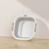 Foldable Collapsible Wash Basin | Portable Sink for Kitchen, Camping & Laundry | 10x10 Inch Dish Pan & Foot Bath Tub | 1-Piece Plastic Basin in Pink, Gray, Green