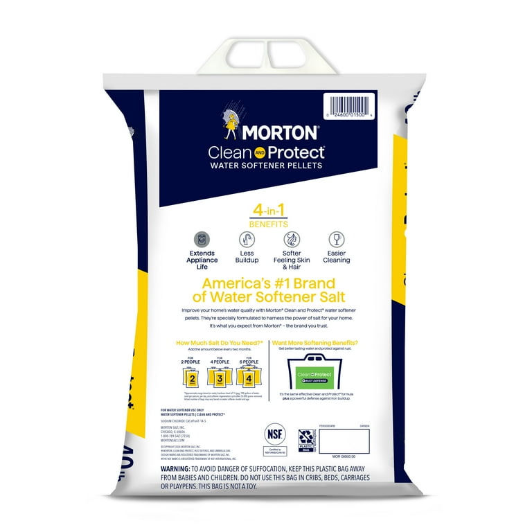 Morton® Clean and Protect® Water Softener Salt Pellets, 40 lb. Bag Morton® Clean and Protect® Water Softener Salt Pellets, 40 lb. Bag