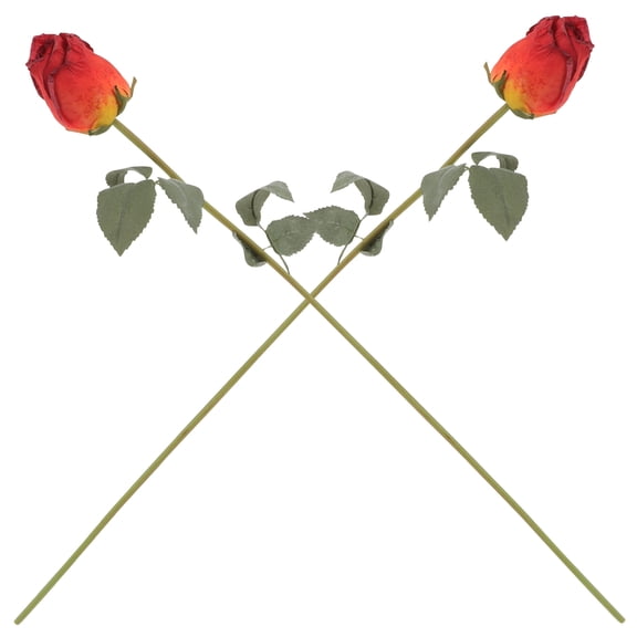 FELTECHELECTR 2Pcs Red Simulation Flower Bouquet for Wedding Centerpiece Decoration