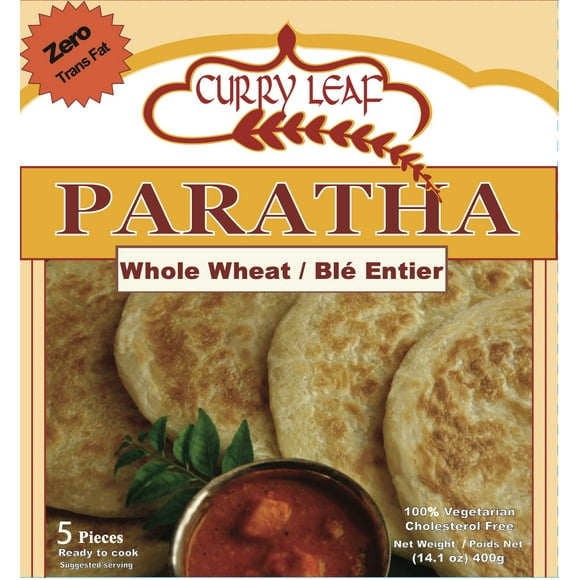 Curry Leaf blé complet Paratha (pain plat surgelé) 5 pièces x 80 g.
