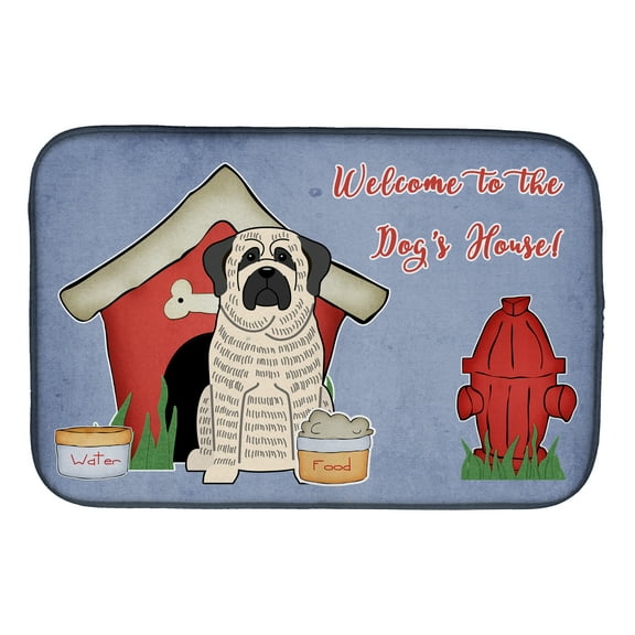 Dog House Collection Mastiff Brindle White Dish Drying Mat