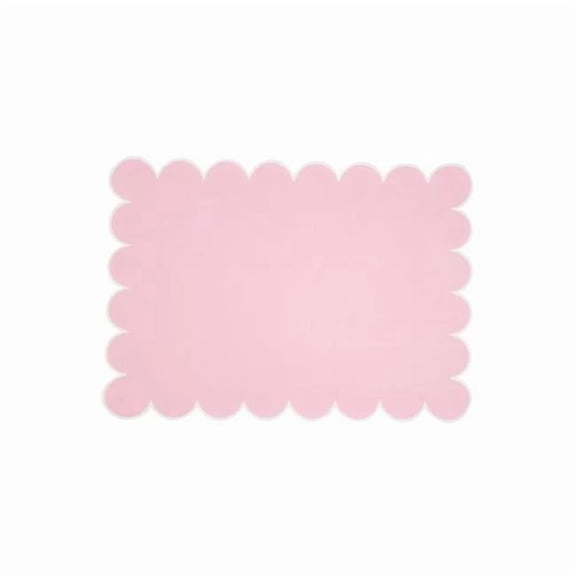 Saro Lifestyle 8123.P1420B 20 x 14 in. Eco Scallop Border Rectangle Placemat, Pink - Set of 4