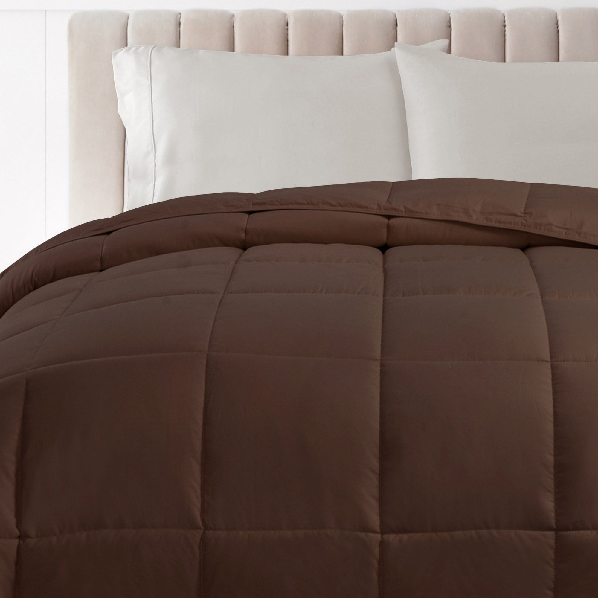 Superior Classic Reversible Comforter, King, Chocolate