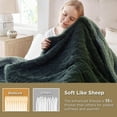 thumbnail image 3 of Manta Bedsure Sherpa de forro polar, tamaño doble, color verde oscuro, 3 of 7