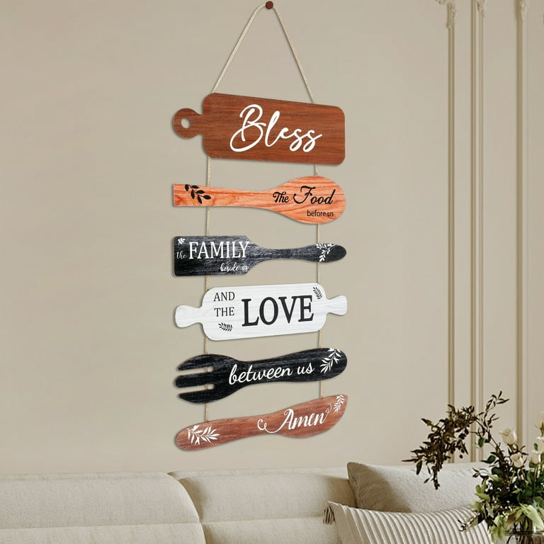 Lzvxtym Wooden Bless Farmhouse Kitchen Wall Hanging Sign photo 7