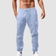 thumbnail image 3 of Pantalones deportivos holgados de hip hop para hombre - Algodón y lino, transpirables - Para todas las estaciones, cuatro bolsillos - Informales/playa/deporte - Tallas del Reino Unido/UE/EE. UU., l, 3 of 6