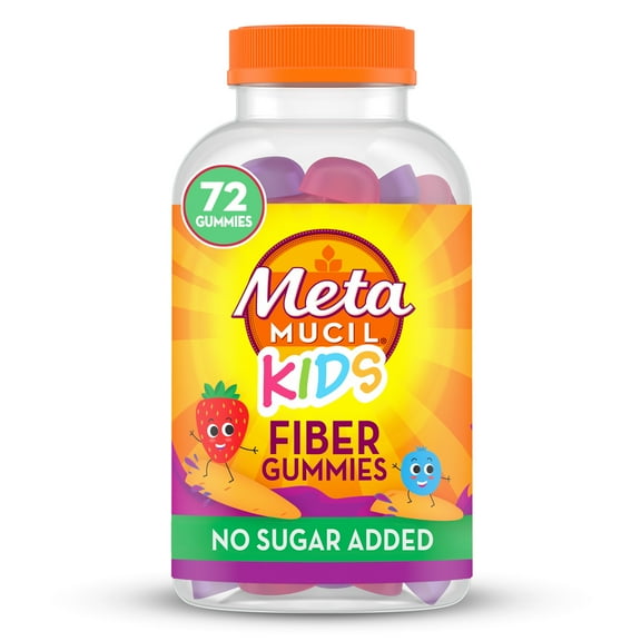 Metamucil Fiber Supplement Kids, Fiber Gummies for Childrens Digestive Health, Mixed Berry, 72 Count