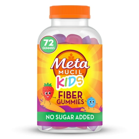 Metamucil Fiber Supplement Kids, Fiber Gummies for Childrens Digestive Health, Mixed Berry, 72 Count