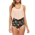 thumbnail image 1 of IDALL Bikini Sets Bathing Suit Women's High Waist Ruffle Bikini Set 2 Piece Two Piece Swimsuit High Waisted Bikini Sets Tummy Control Swimsuits Beige M, 1 of 6