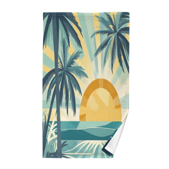 Pure Cotton Face Towel 16x28 Inches Hand Towel Bath Towel Hand Bath Towels Soft Good Water Absorption for Washing Face Wiping Face Green Sea Tree