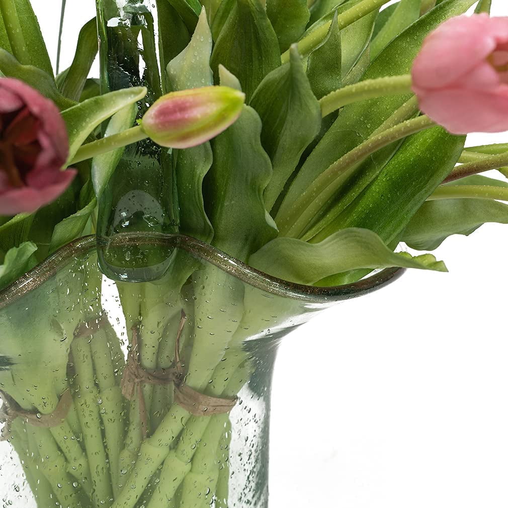 10pcs Artificial Tulips Flowers, Real Touch Latex Bouquet, Fake Tulips for Office Wedding Party Home Kitchen Garden Decoration(Light Pink,10pcs)