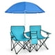 thumbnail image 1 of Costway Silla de Camping con Sombrilla Portátil y Plegable Doble Silla Taburete Tejido Oxford Mini Mesa Posavasos para Exterior Picnic Patio, 1 of 8
