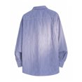 thumbnail image 4 of Blusa y camisa de manga larga con cuello vuelto para hombre, color liso, con botones y cuello vuelto, cárdigan de manga larga, blusa de poliéster para hombre, 4 of 4