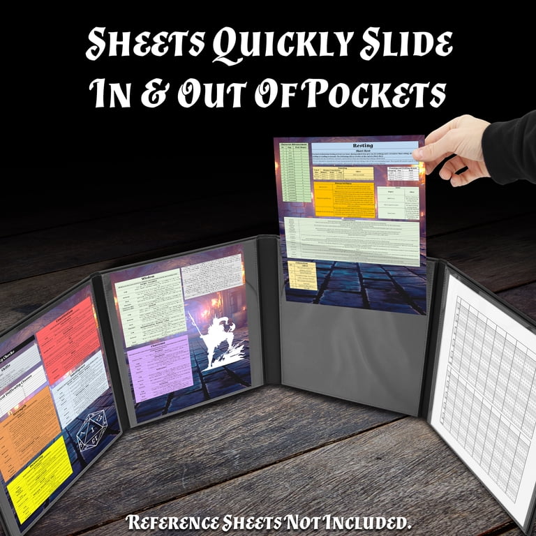 Dnd 5e Rule Inserts Screen D&D DM Screen - 4-Panel Foldable Dungeon ...