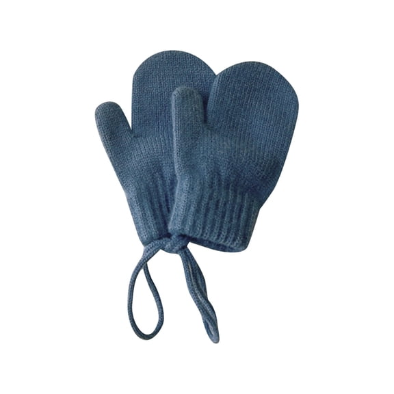 Fgnfyis Children 2025 Candy Color Halterneck Baby Gloves for Winter Warmth and Fashionable Outdoor Protection Blue