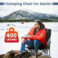 thumbnail image 5 of Honeilife Camping Chairs, Portable Heated Folding Chairs for Outdoor Sports, Heavy Duty Lawn Chairs for Adults Support 400lbs, Heated Camp Chair with Cup Holder,Blue(2 Battery Pack Required), 5 of 7