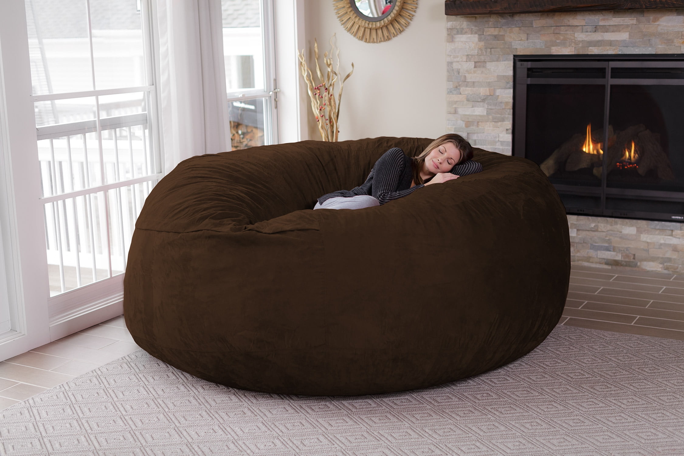 Chill Sack Giant 6 ft Bean Bag, Ultra Fur Red