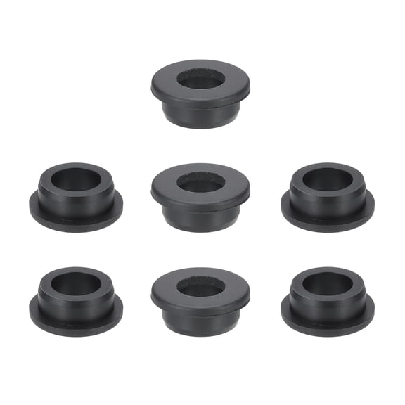 Uxcell Silicone Rubber Grommets, 7 Pcs 1-1/8"(28mm) Drill Hole, 3/4"(19mm) Inner Dia. Top Hat Wire Gasket Rubber Hole Plug for Wiring Irrigation System Firewall, Black