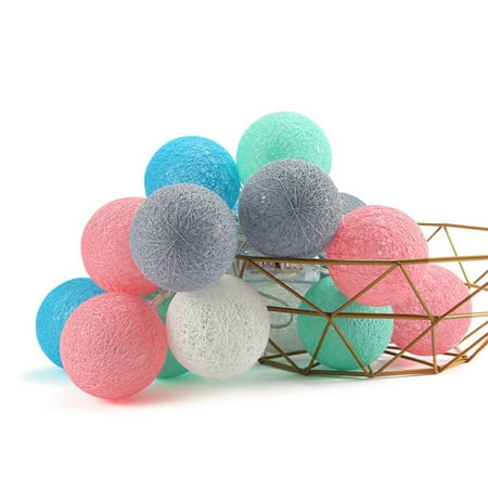 

Home Decor 1.5Meters 10 Cotton Ball String Lights F Airy Hanging Bedroom Living Room