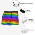 thumbnail image 3 of Pofeuu Colorful Glitter Rainbow Print Men’s Boxer Briefs, Moisture-Wicking Underwear, Regular,Trunk-Small, 3 of 5