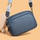 thumbnail image 5 of Bolso de hombro de cuero genuino con estampado de lichi simple y moderno para mujer, bolso cuadrado pequeño con texto, 5 of 6