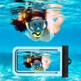 thumbnail image 5 of Fnochy Waterproof Phone Pouch IPX8 30M Submersible Transparent Touchscreen Case for Smartphones Under 7.2 Inches, Floating Lanyard for Swimming Diving Beach Kayaking Snorkeling, 2 Pack, 5 of 9