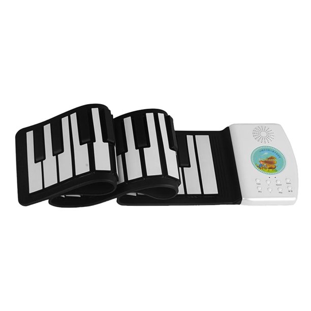 Bewildely Adultos Niños 49 Teclas Piano Electrónico Niños Silicona Flexible Roll up Teclado Teclado Juguete Educativo Regalo Videojuegos portátiles Blanco Bewildely FN012314-01B