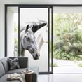 thumbnail image 3 of Horse Print Window Privacy Film, Modern Watercolor Grey White Animals Static Cling UV Sun Blocking Heat Control Window Tint Day and Night, Non-Adhesive One Way Windows Privacy Cover 35.4''x78.7'', 3 of 7