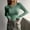 *Green, variant on ClodeEU Women's Long Sleeve Round Neck Pullover Top with Button ,Solid Color Casual Slim Fit T Shirt Black,Womens Plus L