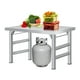 thumbnail image 1 of Yeshouse mesa plegable de acero inoxidable, mesa de trabajo comercial de un solo nivel con capacidad de 236 kg, certificada NSF, ideal para cocina doméstica, restaurante, garaje o almacén, 1 of 7