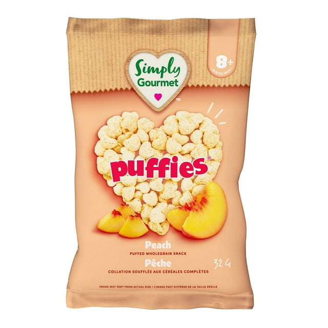 Collation pour bébé Simply Gourmet Puffies à la Pêche