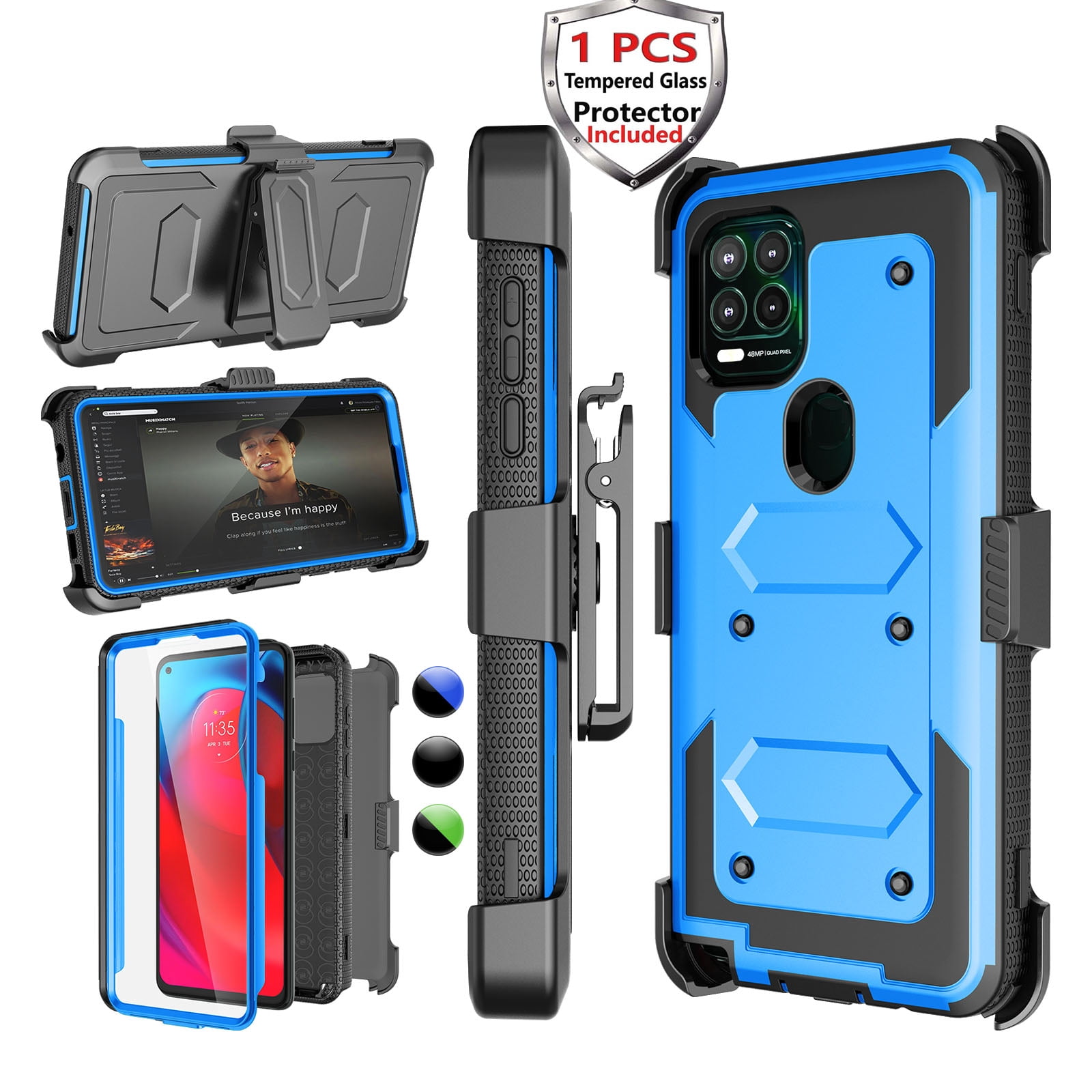 Njjex Phone Cases for Moto G Stylus 2021 5G 6.8"; [Buitin Temerped