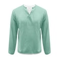 thumbnail image 4 of cfhntfmh Men's Long Sleeve Shirts 2 in 1 V Neck Thermal Undershirt Base Layer Tops Fall Winter Trendy Pullover, 4 of 6