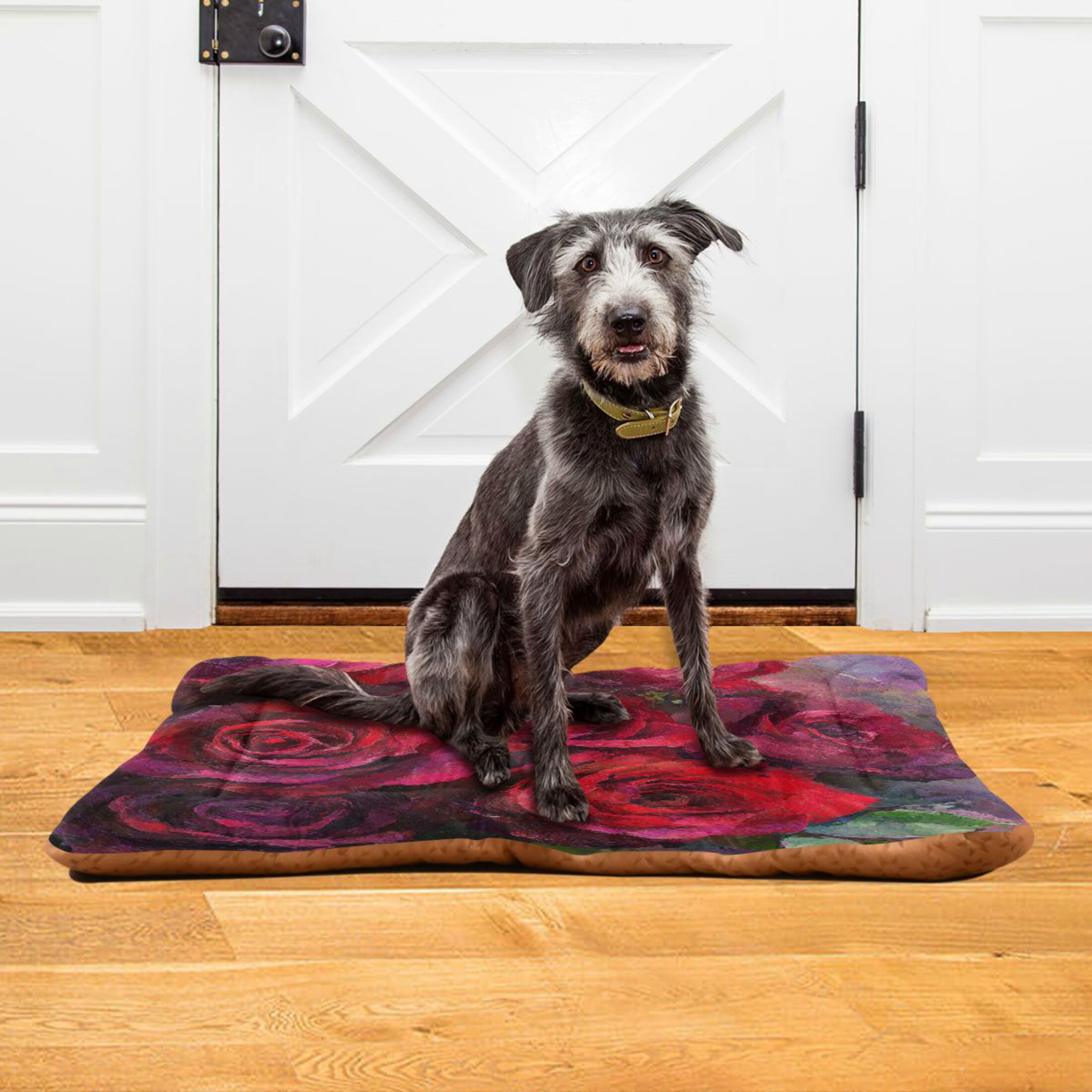 Qxltty Deep Red Roses Ped Pad Wear-resistant and Hard to Bite Through Sleeping Pad for Small Medium Large Dogs Winter Pet Bed 36×24in