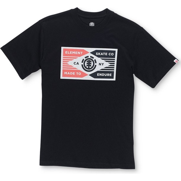 Playera gráfica Element para hombre negra grande Camiseta gráfica