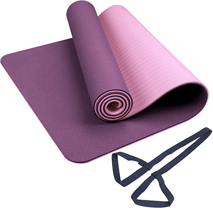 NBR Foam & Carry Strap Extra Large Thick 8mm Yoga and Pilates Exercise Gym Mat 