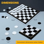 Queensell Large Checkers Board Game & 3Tic Tac Toe Game for Kids and Adults