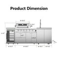 thumbnail image 5 of Mondawe 46-Inch 4-Burner 72000 BTU Deluxe Stainless Steel Gas Outdoor Kitchen Bar Barbecue Island Grill + Wine Cooler Compact Refrigerator + Rotisserie + Granite Countertops, 5 of 10